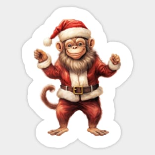 Santa Monkey Sticker